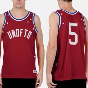 Undefeated Red Global Mesh Tank Top Basketball Jersey